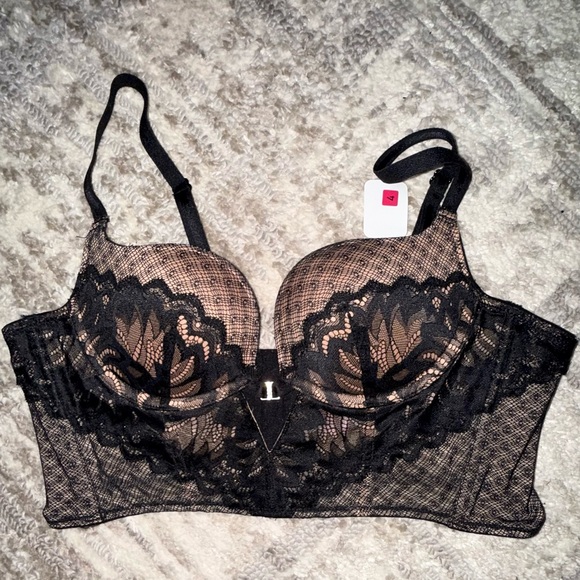 Adore Me Other - Adore Me Black and Tan Lace Sexy Bra- Size 34A